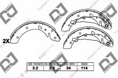 DJ PARTS bs1407 -  Комплект тормозных колодок